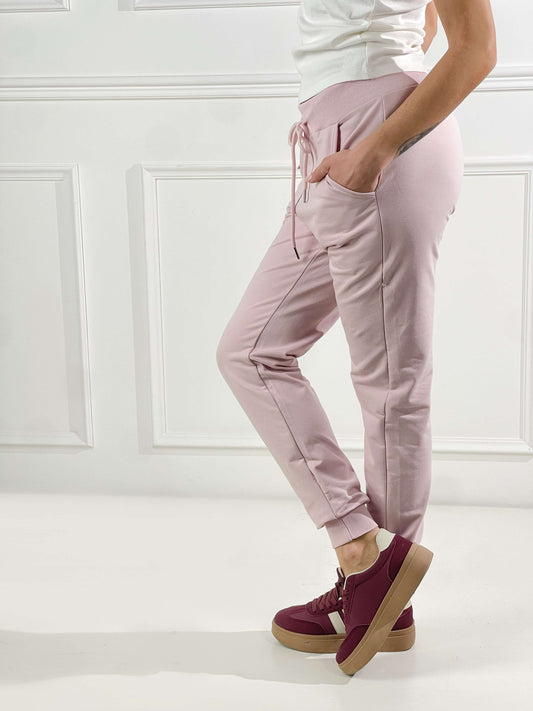 Pantalón de felpa con elástico en el tobillo