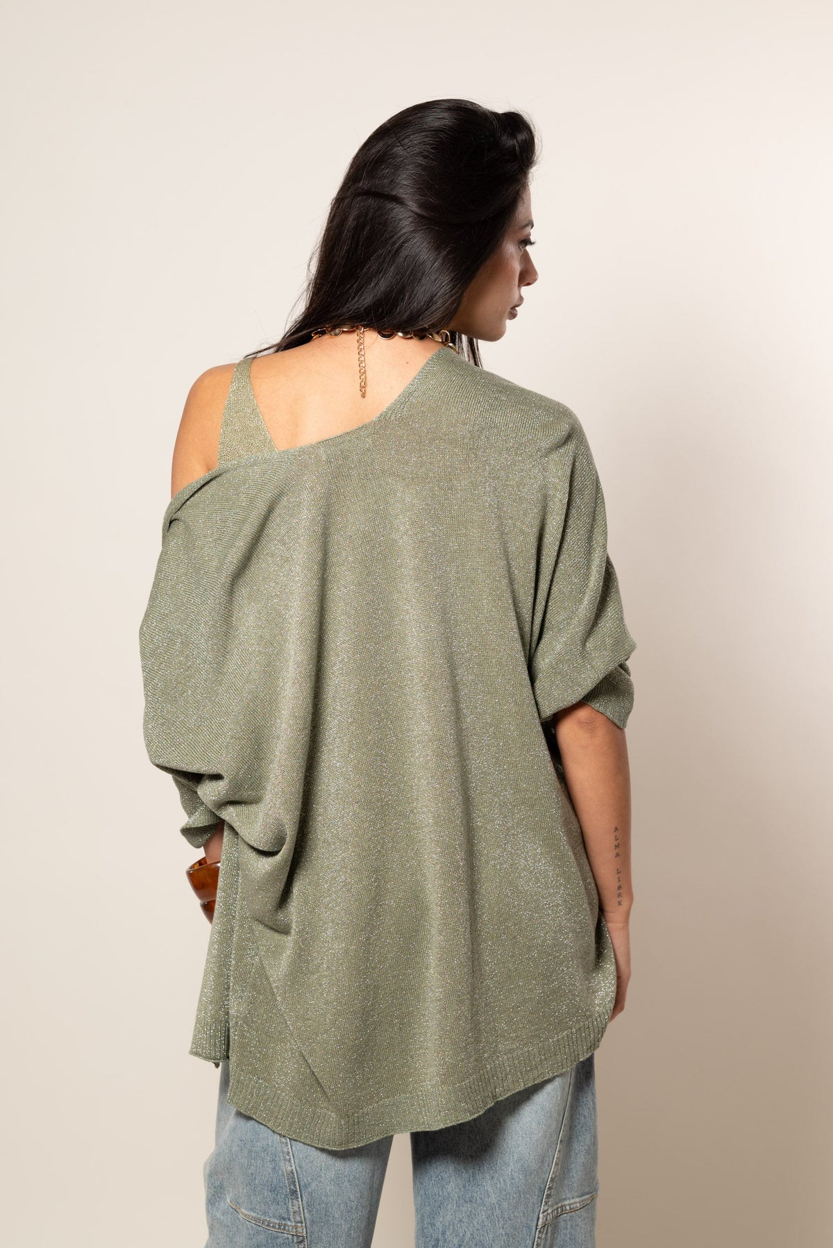 Cárdigan kimono lúrex