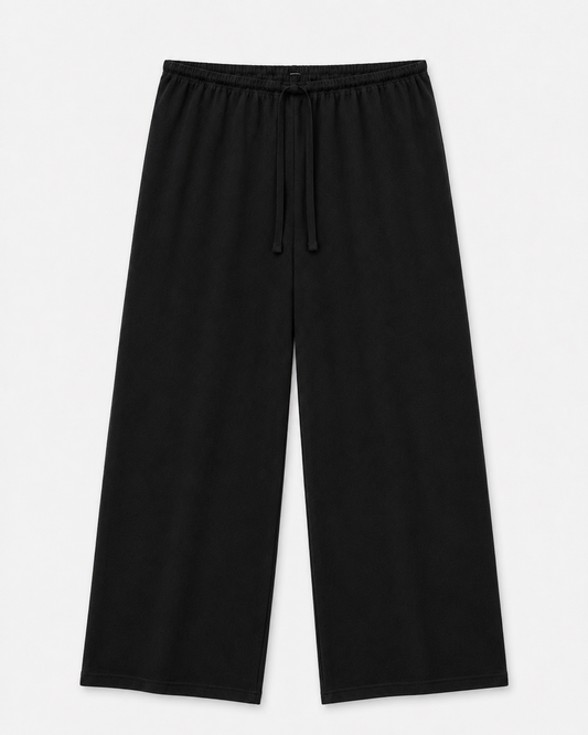 Pantalón jogger de pierna ancha con cordón minimal