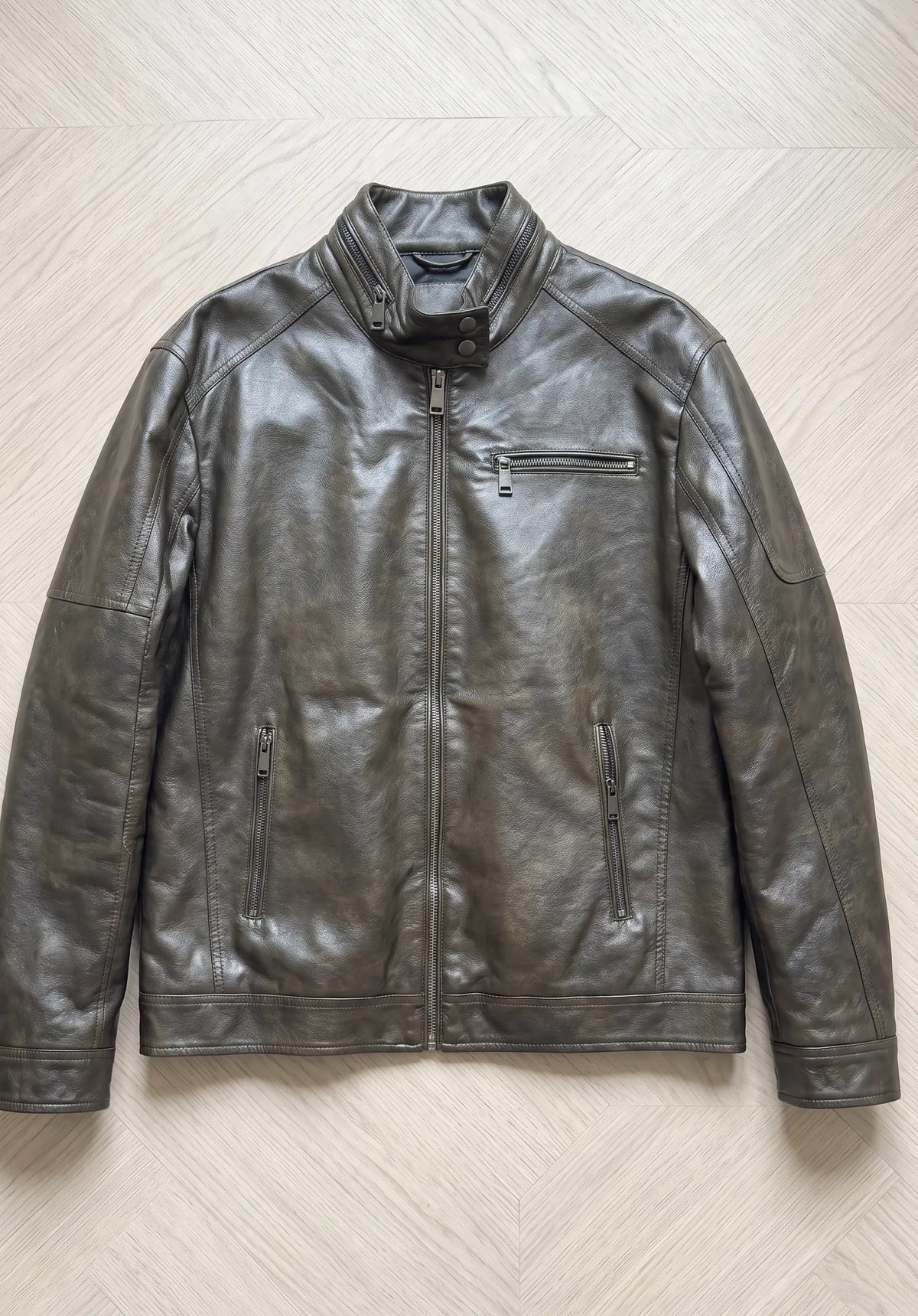 Cazadora biker efecto piel