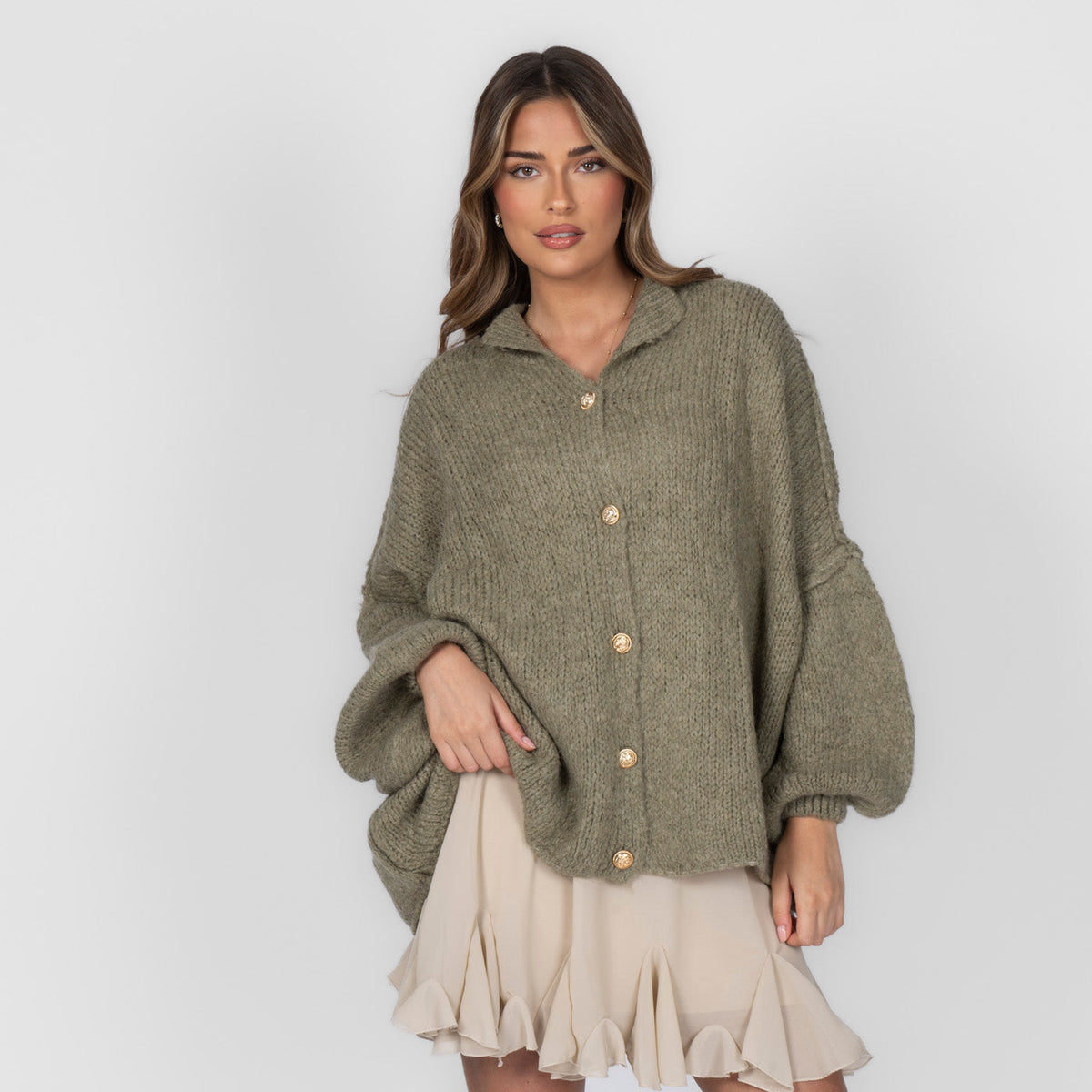 Pack Limitado Cárdigan Holgado "Glamour Acogedor" y Falda "Verano"