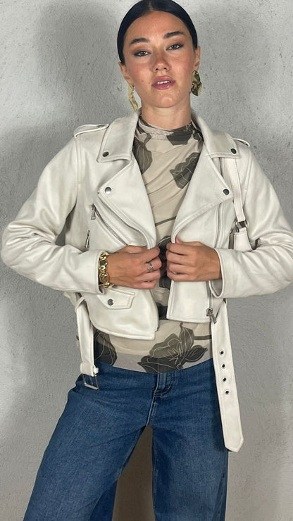 Cazadora biker efecto ante