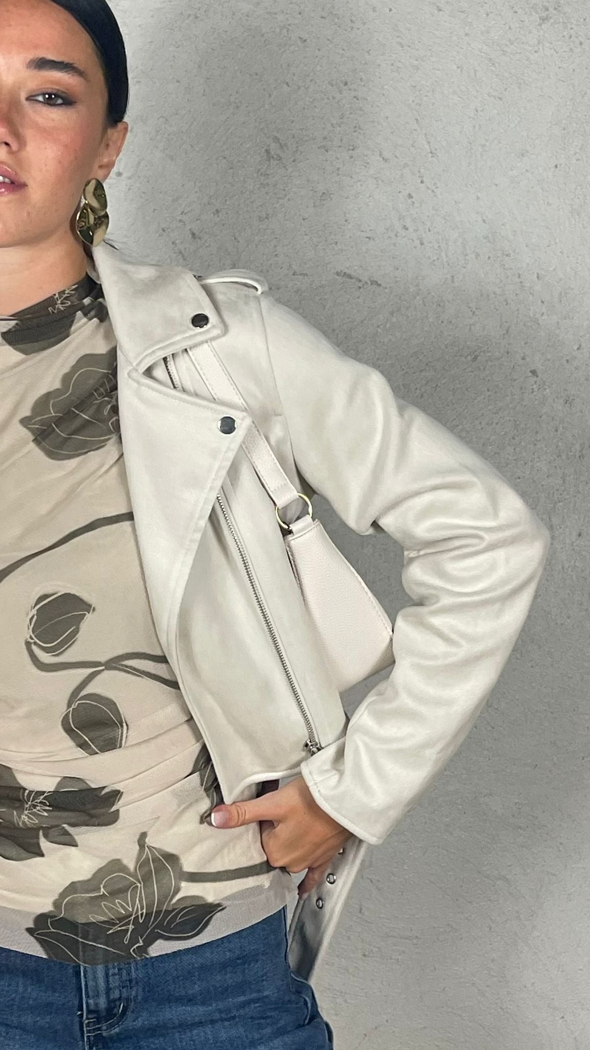 Cazadora biker efecto ante