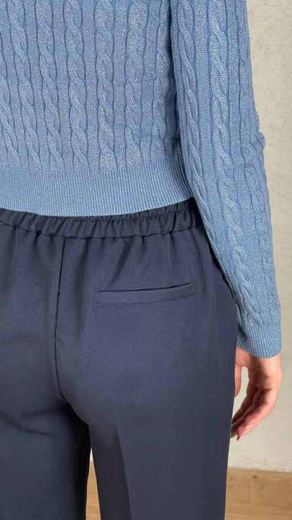 Pantalón cigarette con vuelta