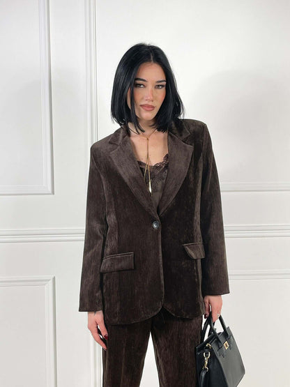 Chaqueta de terciopelo liso