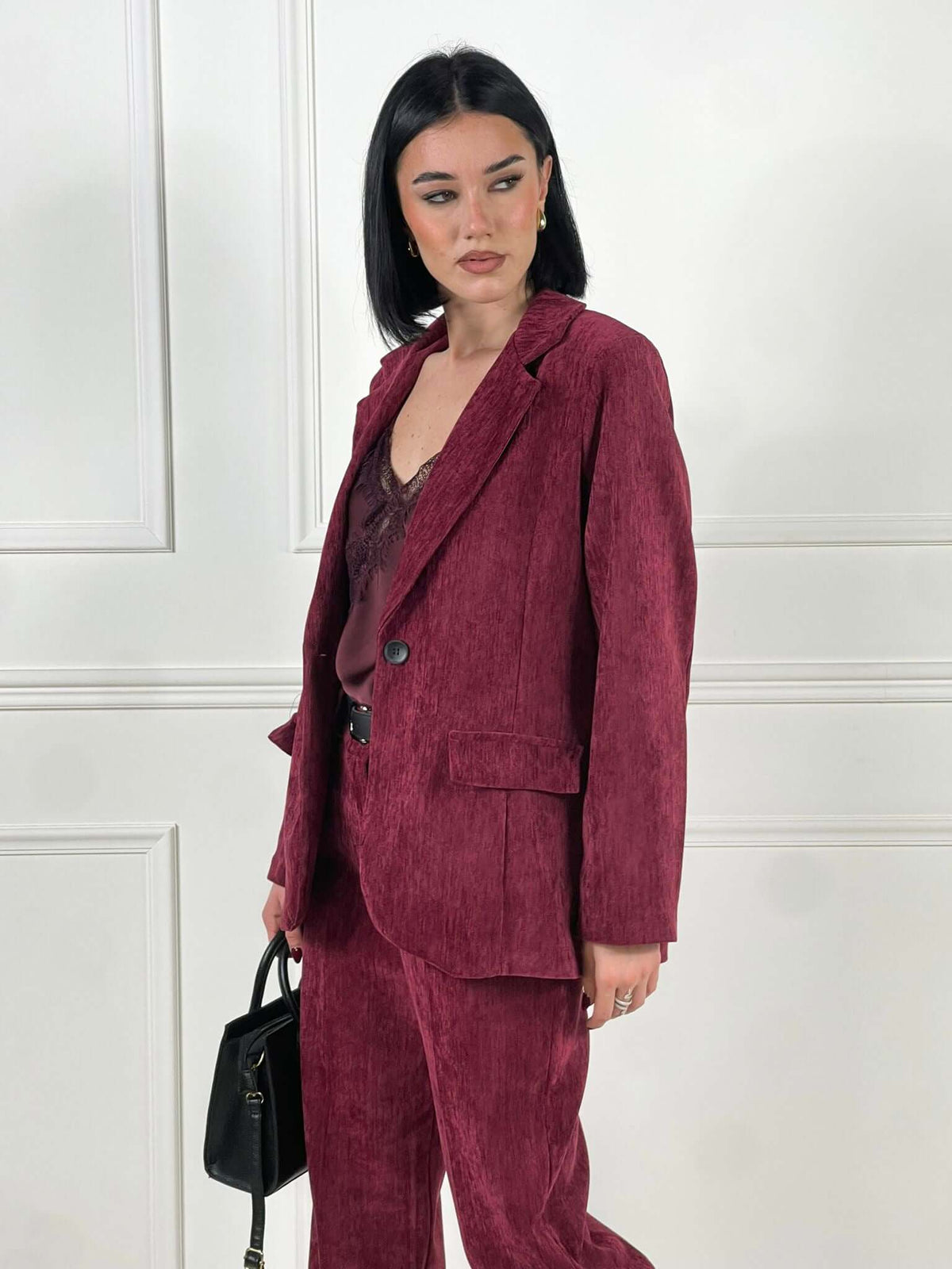 Chaqueta de terciopelo liso