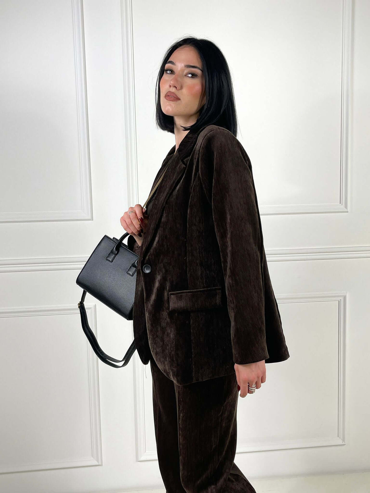 Chaqueta de terciopelo liso