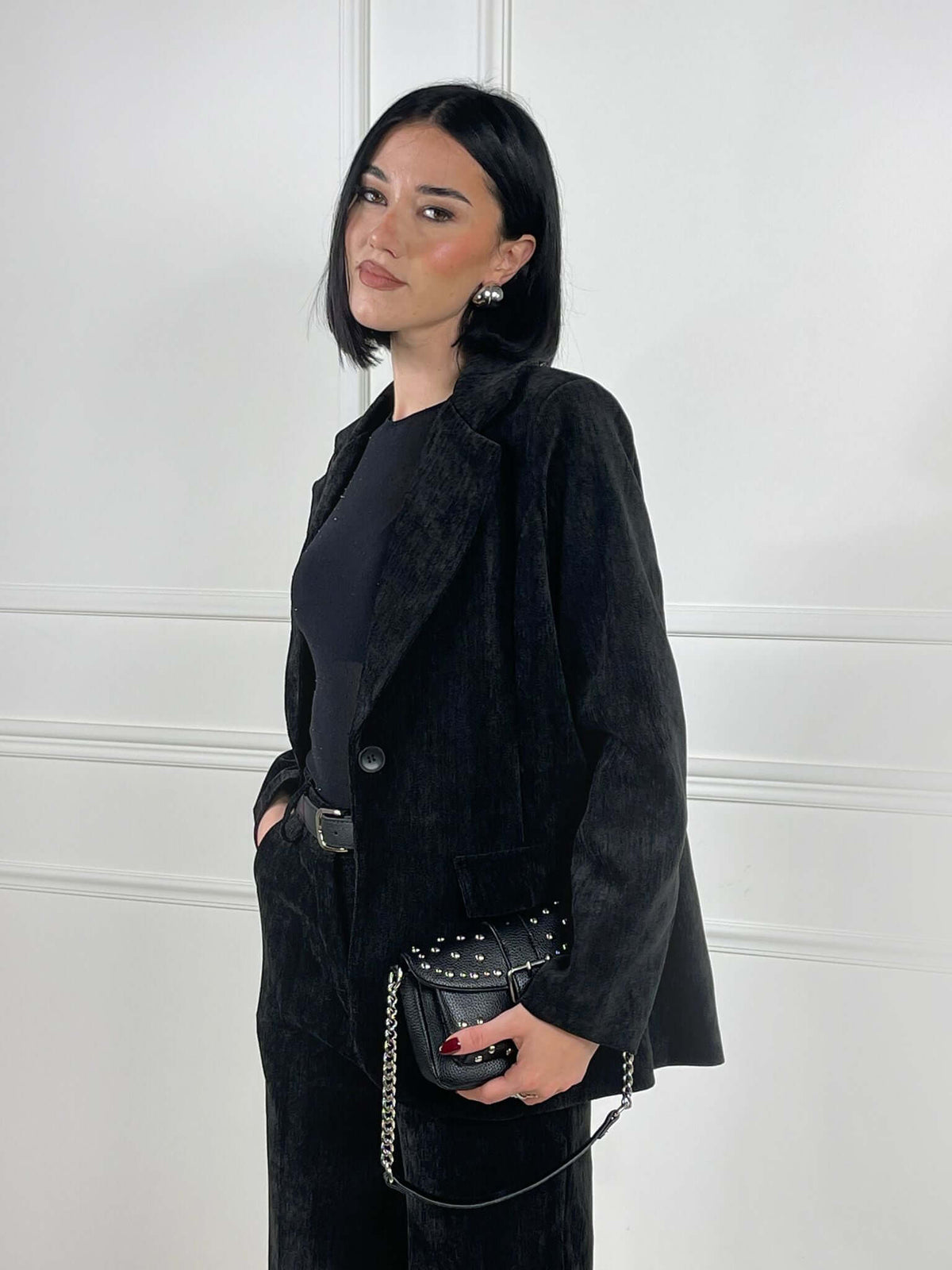 Chaqueta de terciopelo liso