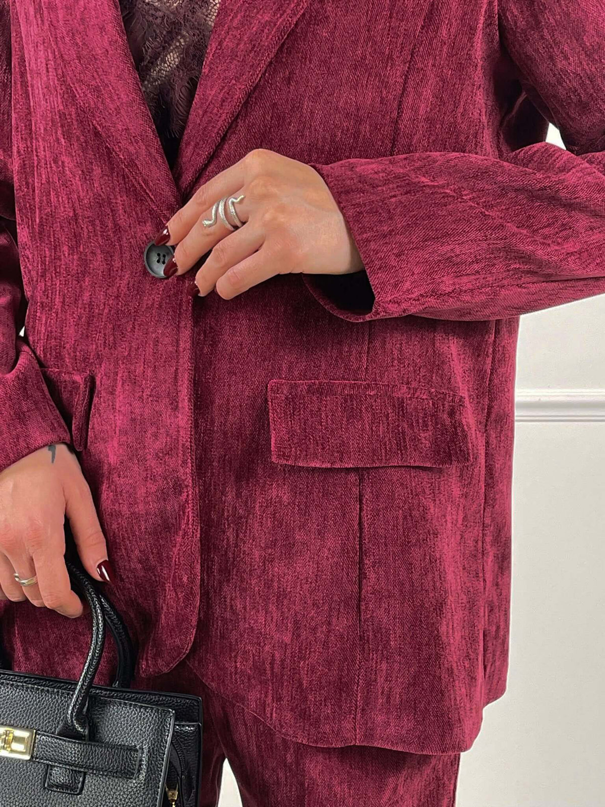 Chaqueta de terciopelo liso