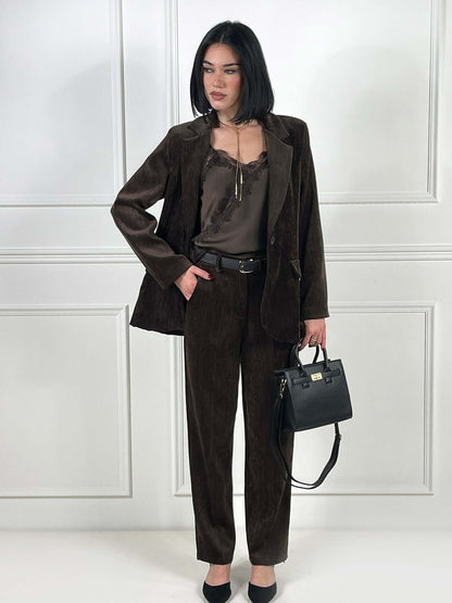 Chaqueta de terciopelo liso