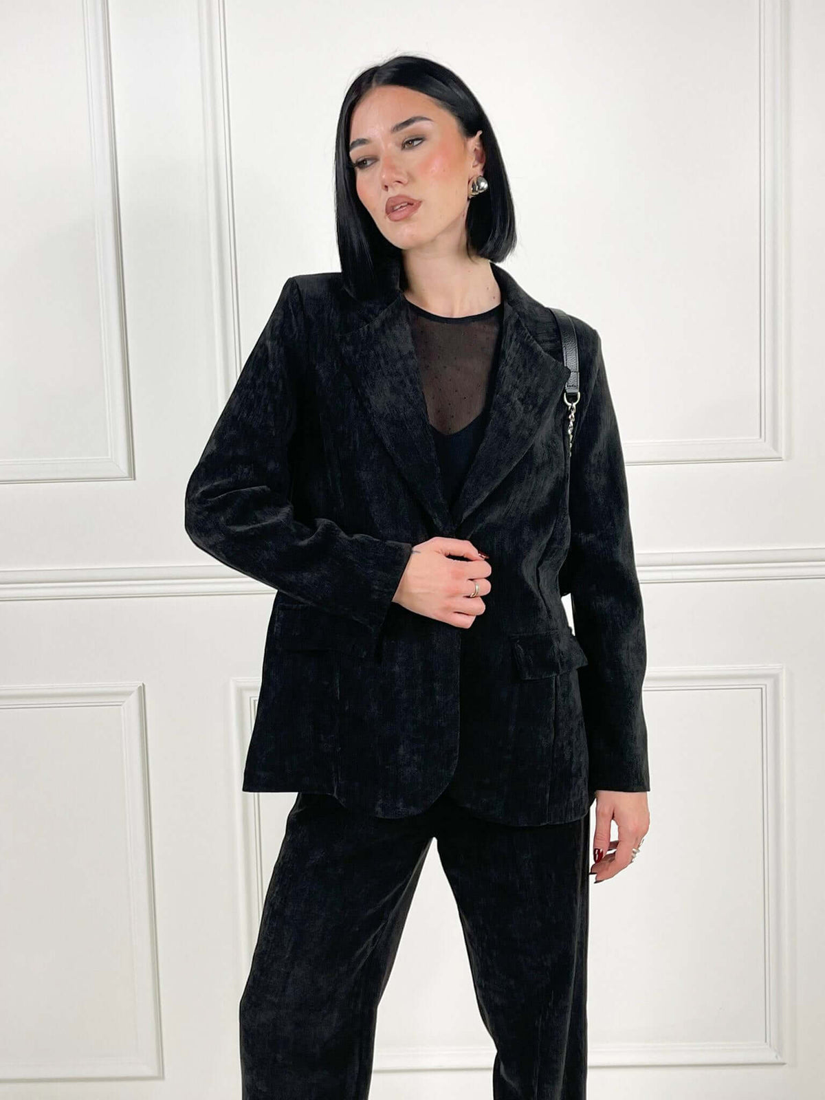 Chaqueta de terciopelo liso