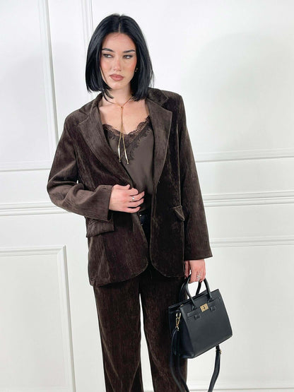 Chaqueta de terciopelo liso