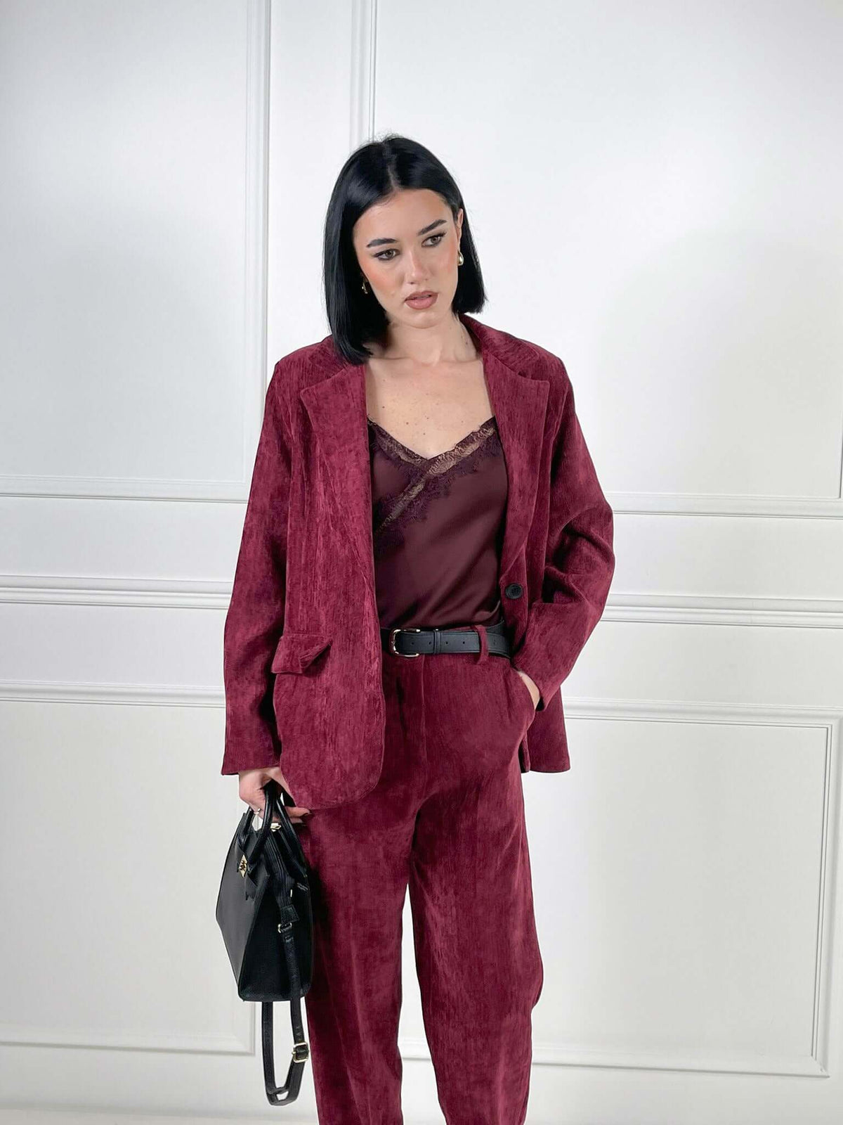 Chaqueta de terciopelo liso