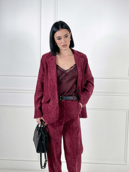 Chaqueta de terciopelo liso