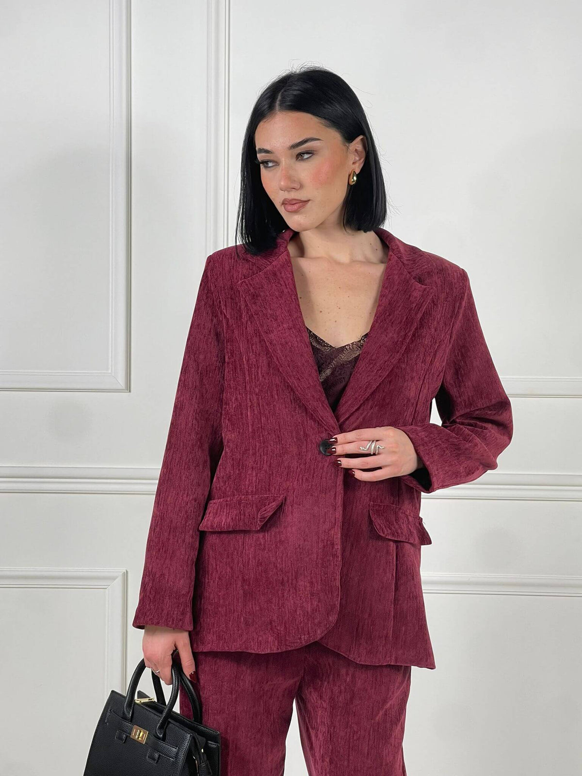 Chaqueta de terciopelo liso