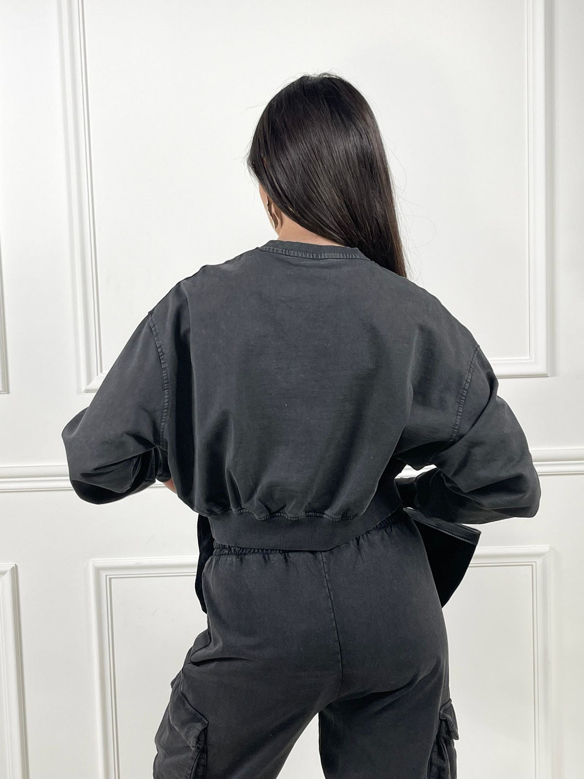 Sudadera crop oversize