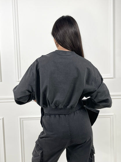 Sudadera crop oversize