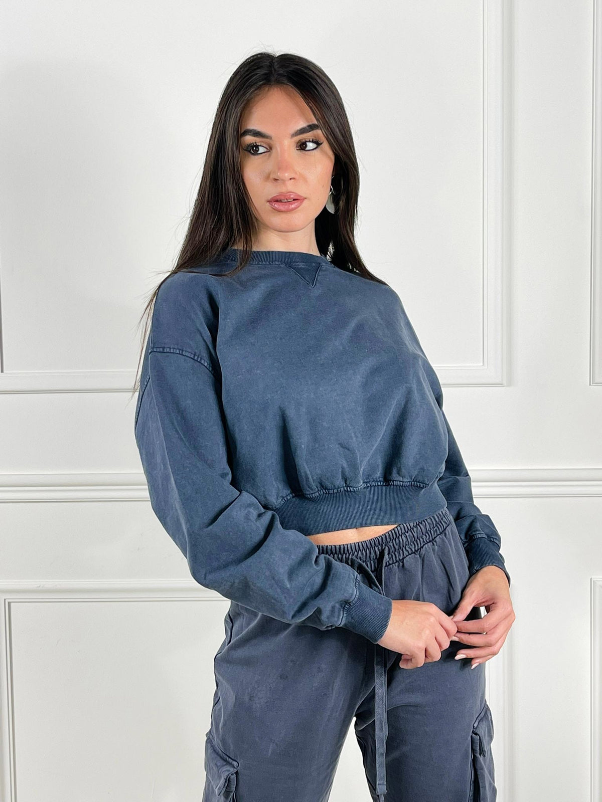 Sudadera crop oversize