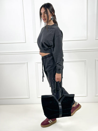 Sudadera crop oversize