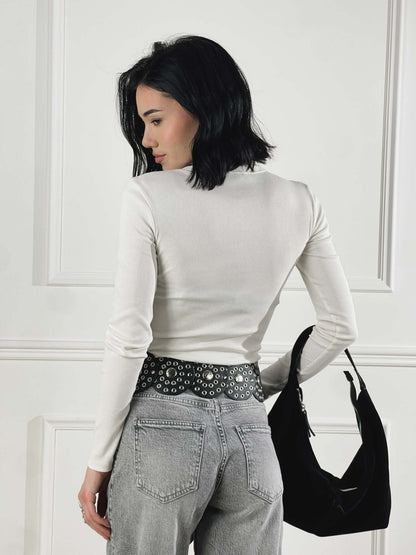 Jeans con costuras laterales