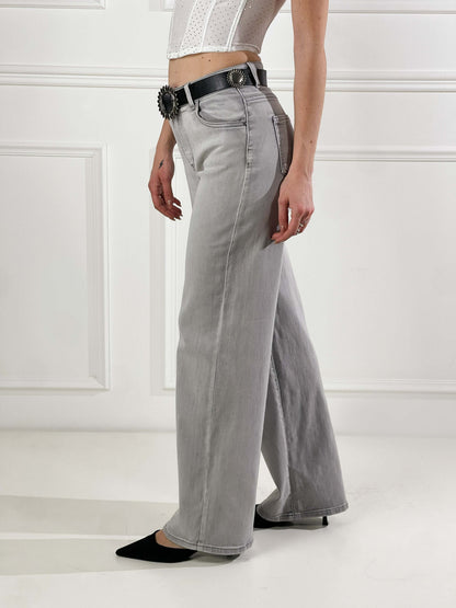 Jeans wide leg gris