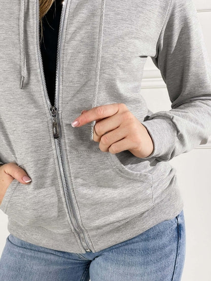 Sudadera básica con capucha y cremallera
