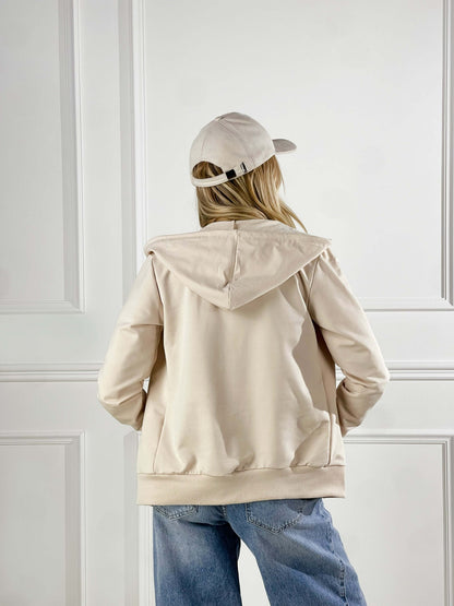 Sudadera básica con capucha y cremallera