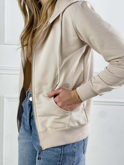 Sudadera básica con capucha y cremallera