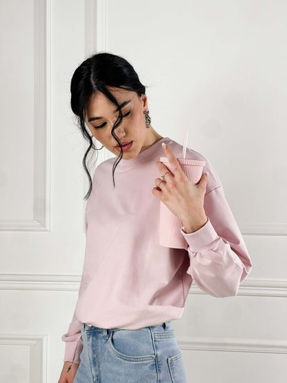 Sudadera básica de cuello redondo