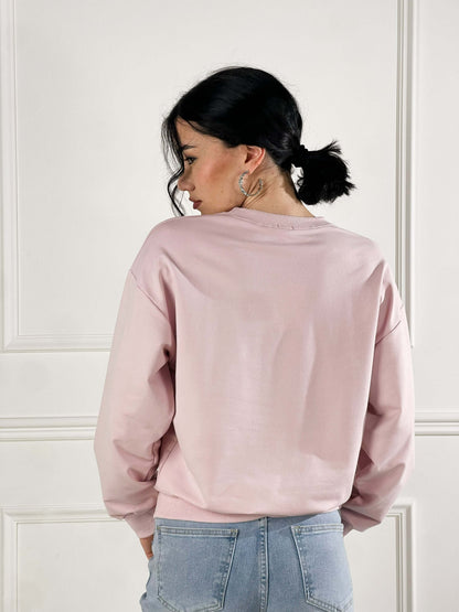Sudadera básica de cuello redondo