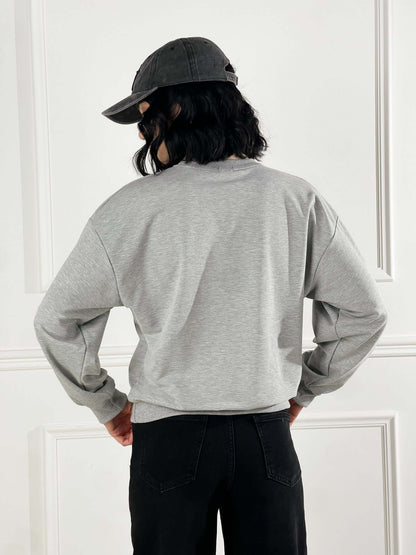 Sudadera básica de cuello redondo