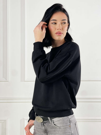 Sudadera básica de cuello redondo