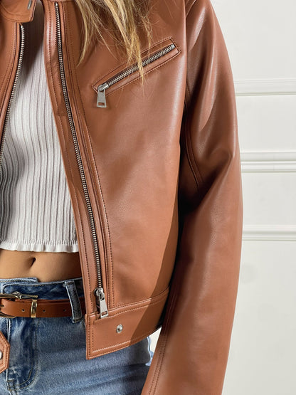 Cazadora biker efecto piel