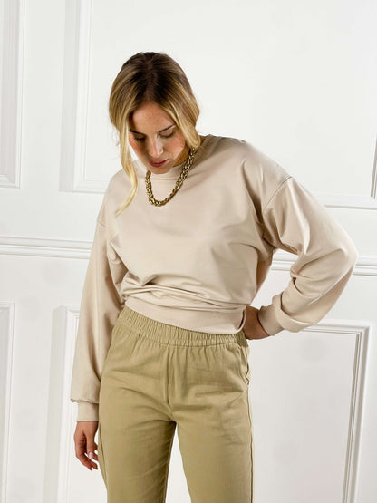 Sudadera básica de cuello redondo