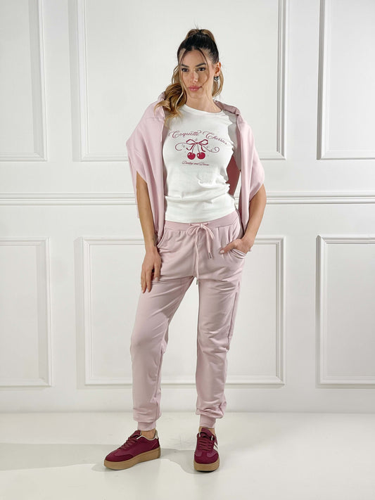 Pantalón de felpa con elástico en el tobillo