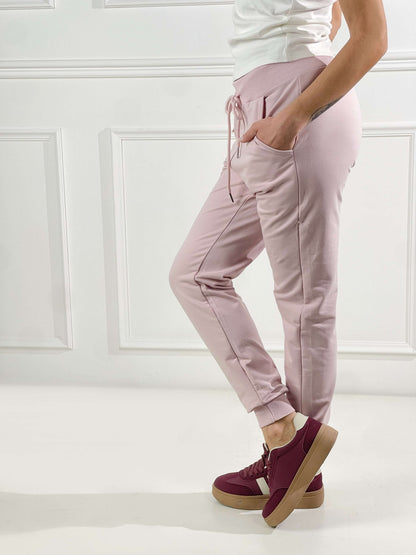 Pantalón de felpa con elástico en el tobillo