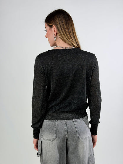Jersey de cuello redondo lúrex