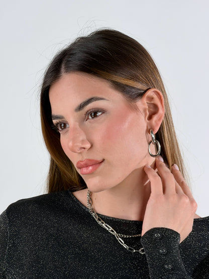 Jersey de cuello redondo lúrex