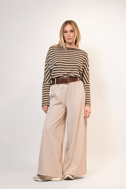 Pantalón palazzo con cinturón