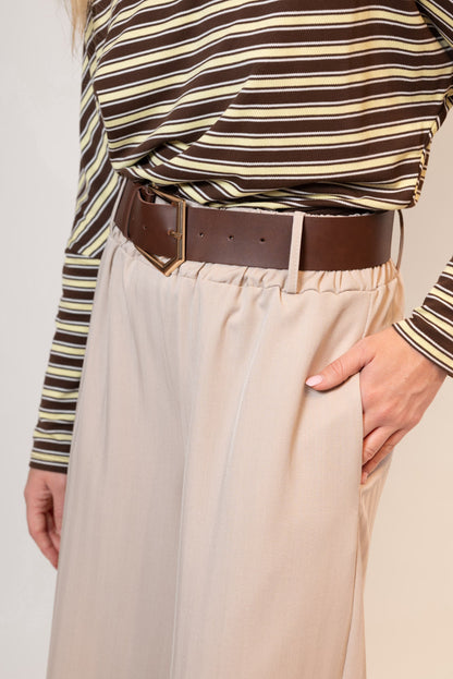 Pantalón palazzo con cinturón