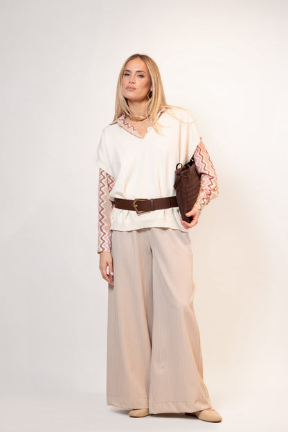 Pantalón palazzo con cinturón