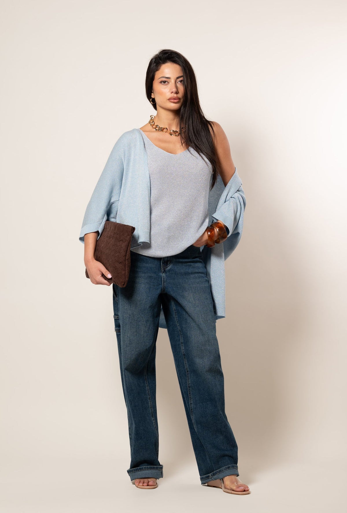 Cárdigan kimono lúrex