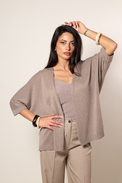 Cárdigan kimono lúrex