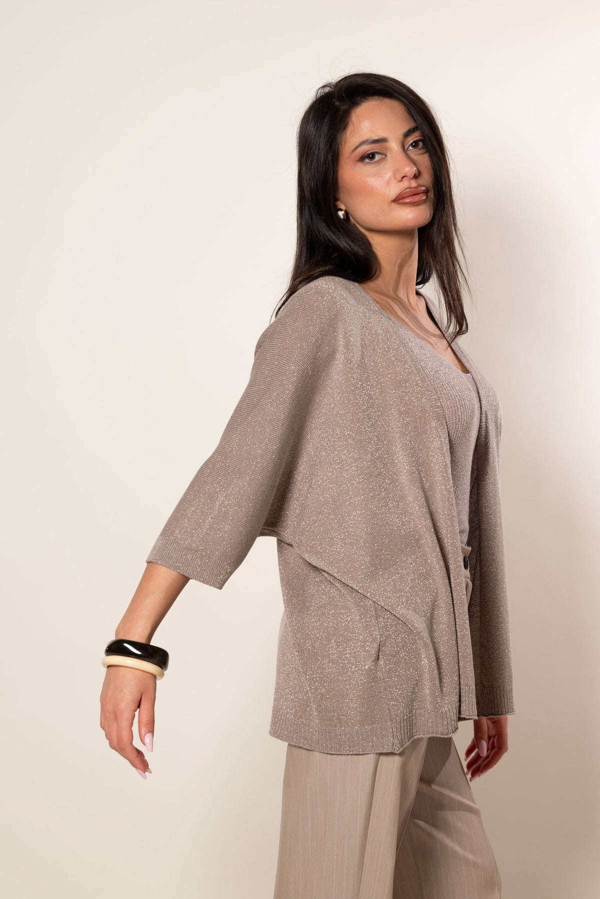 Cárdigan kimono lúrex