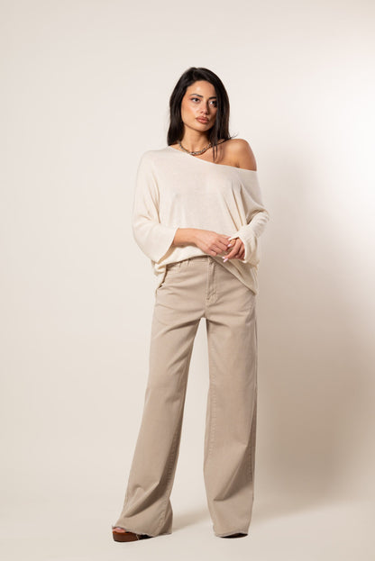 Jeans de color wide leg