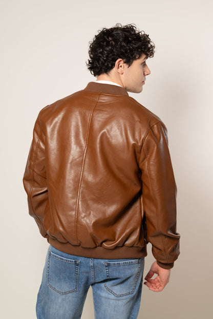 Cazadora bomber efecto piel