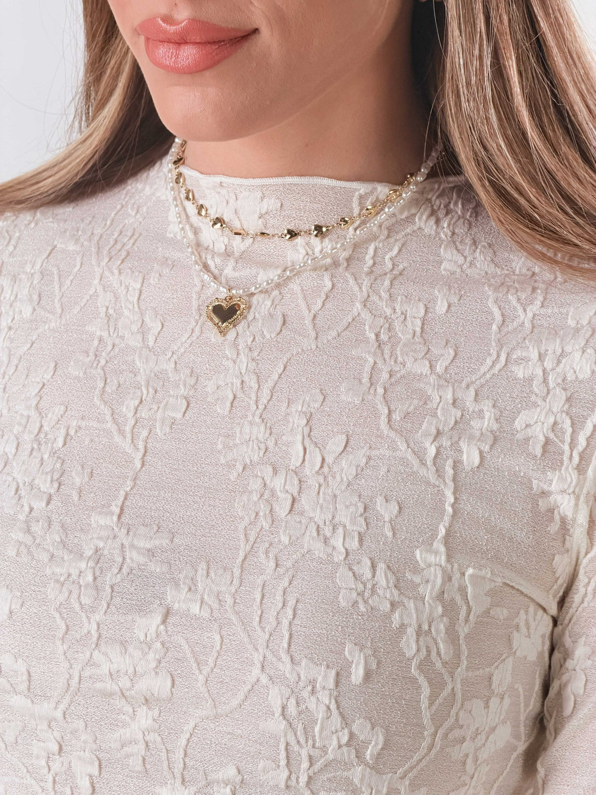 Jersey crop de encaje