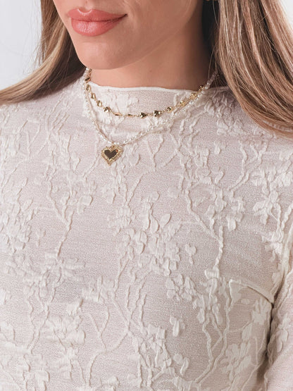 Jersey crop de encaje