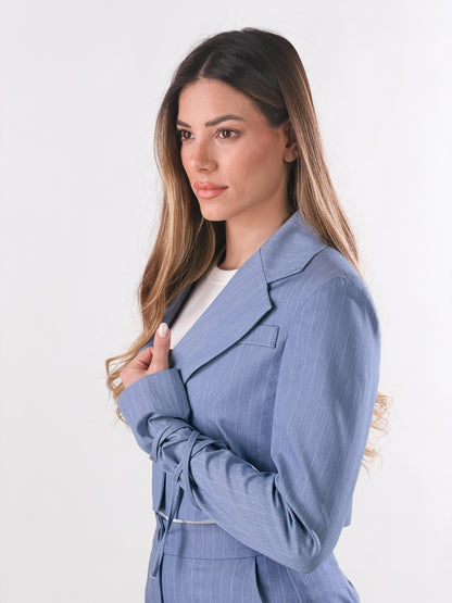 Blazer crop con cordones