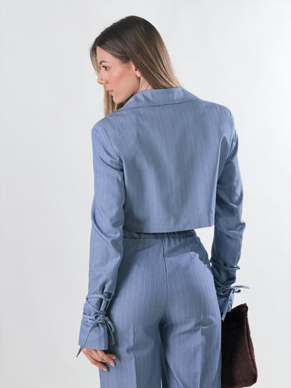 Blazer crop con cordones